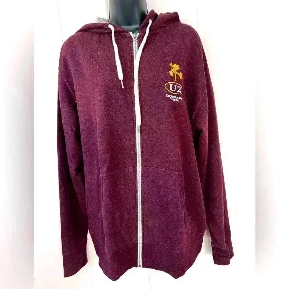 U2 Genuine Concert Sweatshirt 2017 Joshua Tree Tour Maroon Unisex Sz L M…